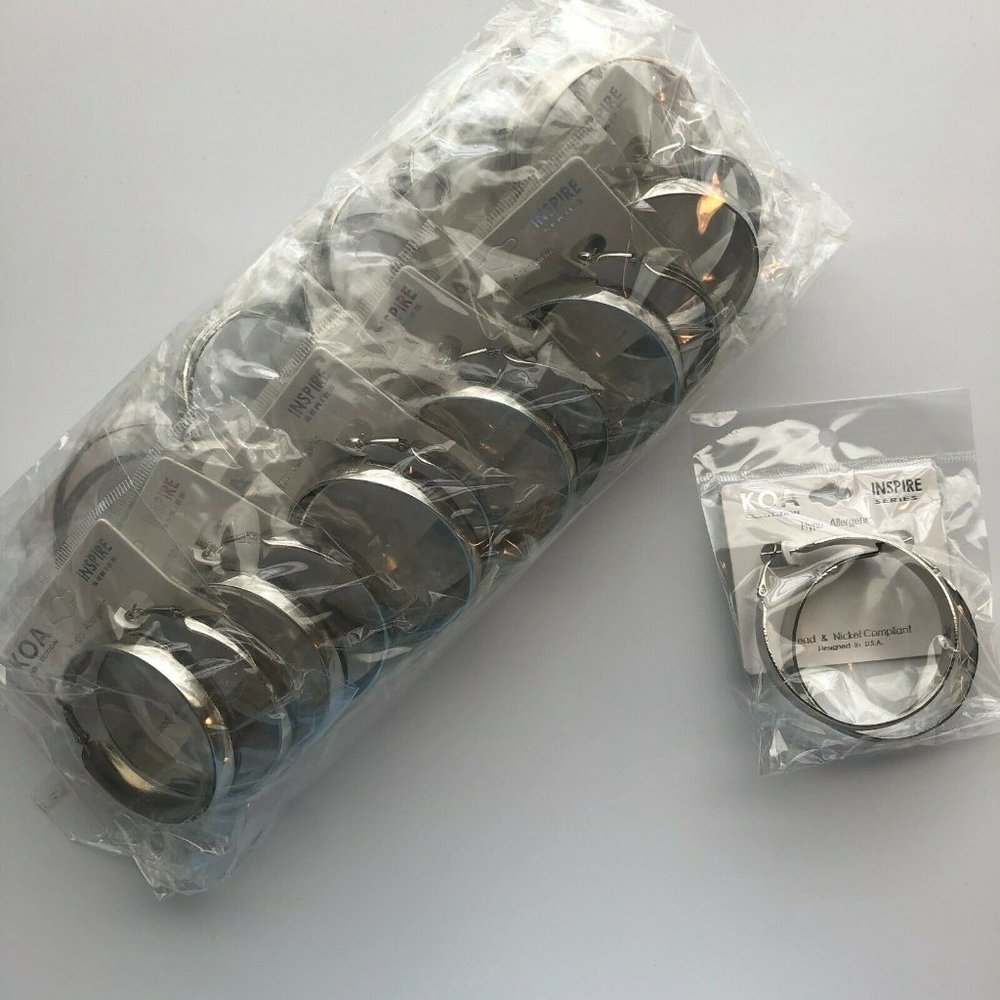 12 KOA - Silver Hoop Earrings Bundle Set